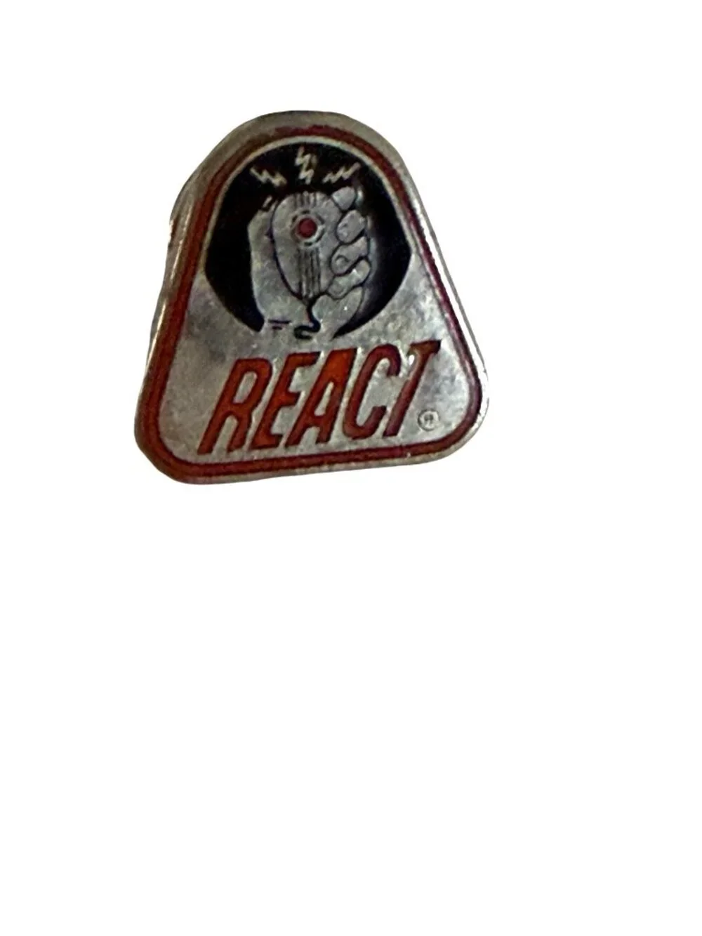 Vintage REACT International CB Radio Emergency Communications Lapel Pin .5 Inch